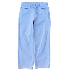 &Denim Baggy Wide Jeans Womens Size 4 White Loose Fit Low Rise Wide Leg Pants